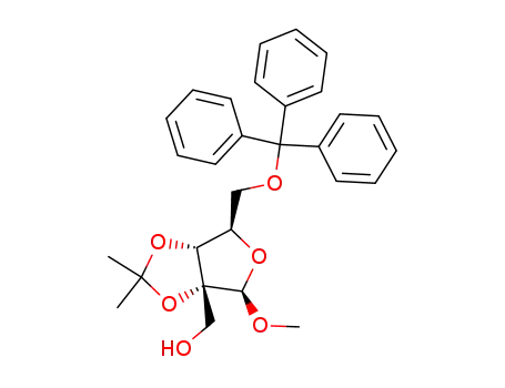 methyl 2-C-hydroxymethyl-2,3-O-isopropylidene-5-O-trityl-β-D-ribofuranoside