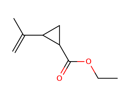Molecular Structure of 18864-65-8 (Cyclopropanecarboxylic acid, 2-(1-methylethenyl)-, ethyl ester)