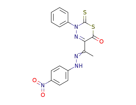 5-{1-[(4-Nitro-phenyl)-hydrazono]-ethyl}-3-phenyl-2-thioxo-2,3-dihydro-[1,3,4]thiadiazin-6-one