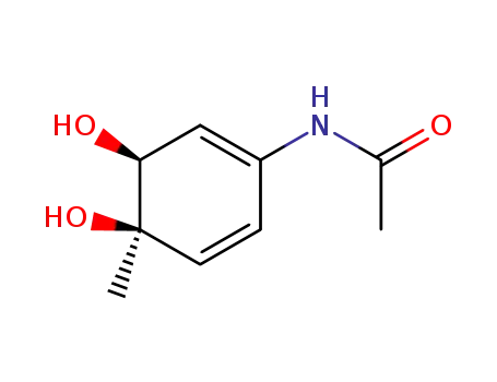 Molecular Structure of 94597-39-4 (N-[(3S,4S)-3,4-dihydroxy-4-methylcyclohexa-1,5-dien-1-yl]acetamide)