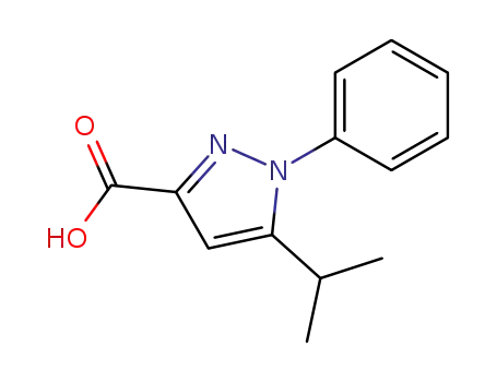 Molecular Structure of 3191-87-5 (1-(PHENYL)-5-ISOPROPYL-1H-PYRAZOLE-3-CARBOXYLIC ACID)