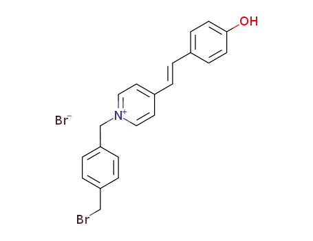 Molecular Structure of 118160-74-0 (1-(4-Bromomethyl-benzyl)-4-[(E)-2-(4-hydroxy-phenyl)-vinyl]-pyridinium; bromide)