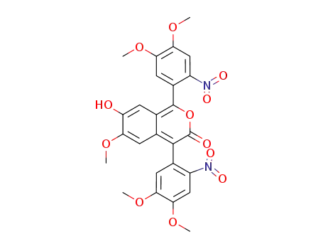 3H-2-Benzopyran-3-one,
1,4-bis(4,5-dimethoxy-2-nitrophenyl)-7-hydroxy-6-methoxy-