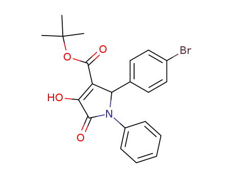 Molecular Structure of 140424-47-1 (1H-Pyrrole-3-carboxylic acid,
2-(4-bromophenyl)-2,5-dihydro-4-hydroxy-5-oxo-1-phenyl-,
1,1-dimethylethyl ester)