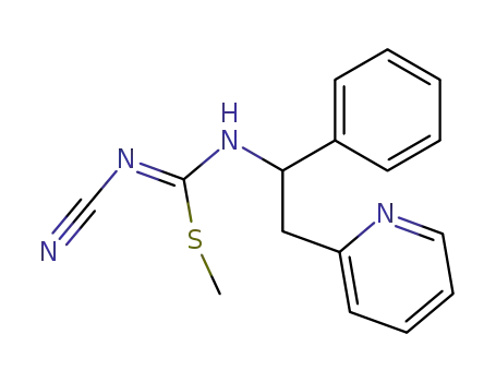 Carbamimidothioic acid, N-cyano-N'-[1-phenyl-2-(2-pyridinyl)ethyl]-,methyl ester