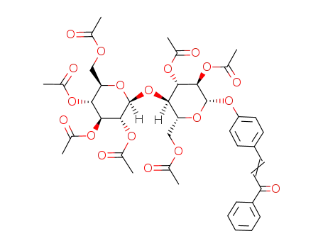 Acetic acid (2S,3R,4S,5R,6R)-3-acetoxy-6-acetoxymethyl-2-[4-((E)-3-oxo-3-phenyl-propenyl)-phenoxy]-5-((2S,3R,4S,5R,6R)-3,4,5-triacetoxy-6-acetoxymethyl-tetrahydro-pyran-2-yloxy)-tetrahydro-pyran-4-yl ester