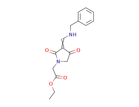 Molecular Structure of 141581-87-5 (ethyl {(3E)-3-[(benzylamino)methylidene]-2,4-dioxopyrrolidin-1-yl}acetate)