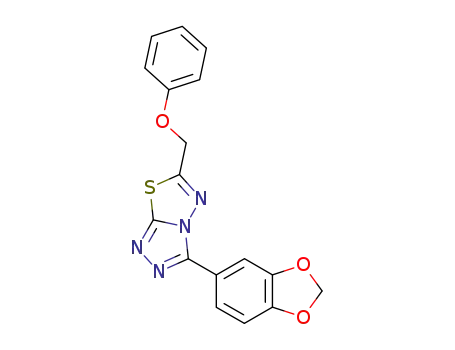 Molecular Structure of 106690-18-0 (1,2,4-Triazolo[3,4-b][1,3,4]thiadiazole,
3-(1,3-benzodioxol-5-yl)-6-(phenoxymethyl)-)