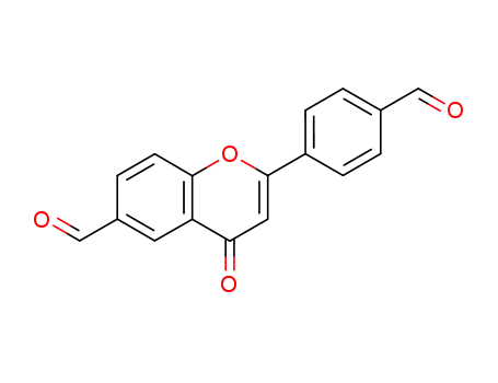 Molecular Structure of 118092-44-7 (4H-1-Benzopyran-6-carboxaldehyde, 2-(4-formylphenyl)-4-oxo-)