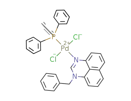 Molecular Structure of 862076-20-8 (1-benzylperimidinedichloro(triphenylphosphine) palladium(II))