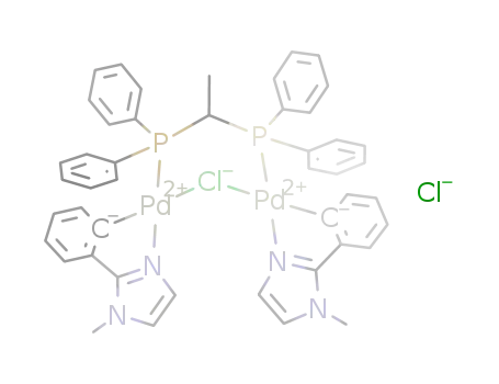 [[Pd(o-C6H4C=NCH=CHNMe)]2(μ-1,1-bis(diphenylphosphino)ethane)(μ-Cl)]Cl