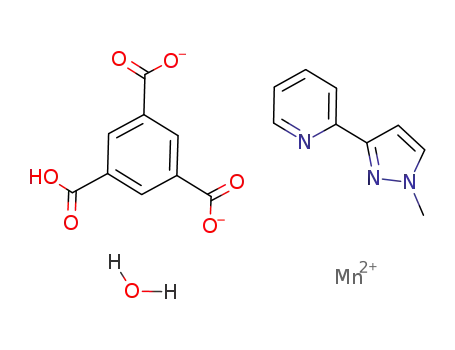 [Mn(II)(benzene-1,3,5-tricarboxylate)(pyridyl-2-(1-methyl-1H-pyrazol-3-yl))(H<sub>2</sub>O)]