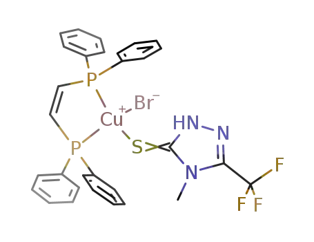 [Cu(I)Br(cis-1,2-bis(diphenylphosphino)ethylene)(4-methyl-5-trifluoromethyl-4H-1,2,4-triazoline-3(2H)-thione)]