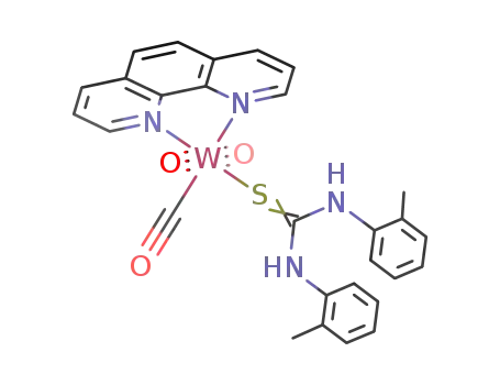 Molecular Structure of 796047-60-4 ((o-phenanthroline)tricarbonyl(sym-di-o-tolylthiourea)tungsten<sup>(0)</sup>)