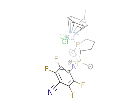 RuCl<sub>2</sub>(CH<sub>3</sub>C<sub>6</sub>H<sub>4</sub>CH(CH<sub>3</sub>)2)(C<sub>6</sub>H<sub>5</sub>PC<sub>4</sub>H<sub>7</sub>P(C<sub>6</sub>H<sub>5</sub>)2NC<sub>6</sub>F<sub>4</sub>CN)