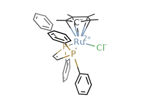 Molecular Structure of 154828-19-0 ((η5-pentamethylcyclopentadienyl)ruthenium(II)chloro[cis-1,2-bis(diphenylphosphanyl)ethylene])