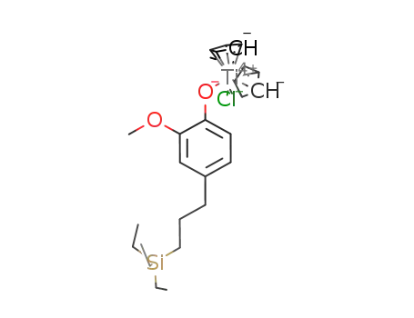 (C<sub>2</sub>H<sub>5</sub>)3SiCH<sub>2</sub>CH<sub>2</sub>CH<sub>2</sub>C<sub>6</sub>H<sub>3</sub>(OCH<sub>3</sub>)OTi(C<sub>5</sub>H<sub>5</sub>)2Cl