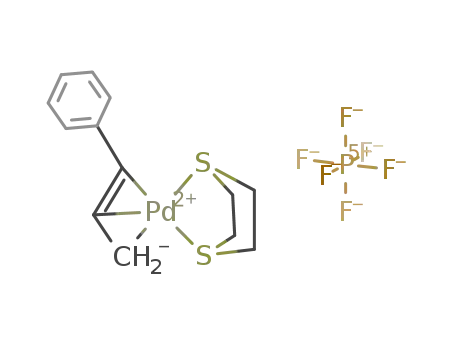 Molecular Structure of 68246-34-4 ([Pd(η3-1-phenylallyl)(dithian)]PF6)