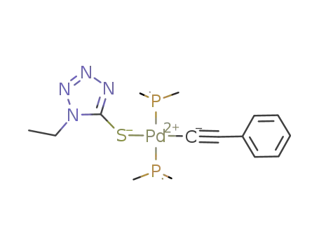 Molecular Structure of 844857-81-4 (trans-[Pd(CCPh)(SCN<sub>4</sub>-Et)(PMe<sub>3</sub>)2])