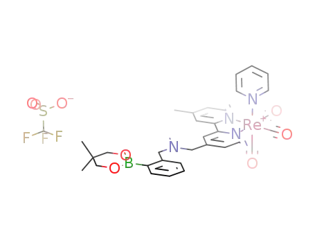 [4-(N-[o-(5,5-dimethylborinan-2-yl)benzyl]-N-[methylamino]methyl)-4'-methylbipyridine)Re(CO)3(pyridine)](OTf)