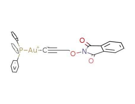 Molecular Structure of 860453-07-2 ([((C<sub>6</sub>H<sub>5</sub>)3P)AuCCCH<sub>2</sub>ONC(O)C<sub>6</sub>H<sub>4</sub>C(O)])