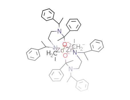 (Zn(C<sub>2</sub>H<sub>5</sub>)(C<sub>6</sub>H<sub>5</sub>CH(CH<sub>3</sub>)NC<sub>2</sub>H<sub>4</sub>NCH(CH<sub>3</sub>)C<sub>6</sub>H<sub>5</sub>C(CH<sub>3</sub>)C<sub>6</sub>H<sub>5</sub>O))2