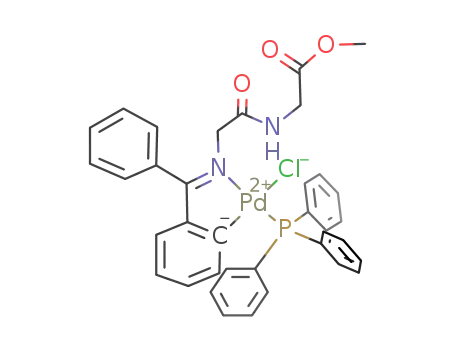 [PdCl(P(C<sub>6</sub>H<sub>5</sub>)3)((C<sub>6</sub>H<sub>4</sub>)(C<sub>6</sub>H<sub>5</sub>)CNCH<sub>2</sub>CONHCH<sub>2</sub>CO<sub>2</sub>CH<sub>3</sub>)]