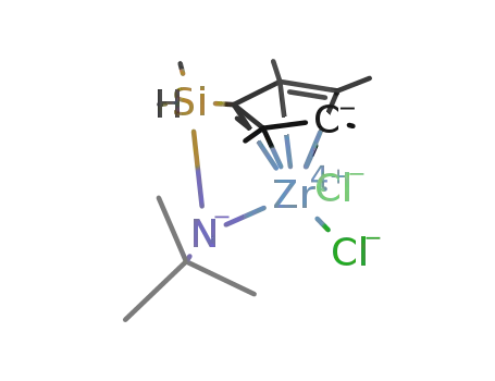 Molecular Structure of 570401-34-2 ([Zr(η5-C5Me4SiMeH-η1-NBu-t)Cl2])