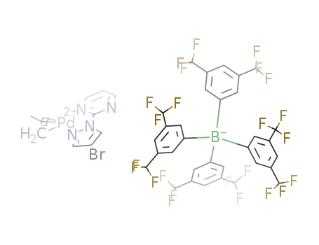 Molecular Structure of 857641-50-0 ([Pd(η3-C4H7)(2-(4-bromo-1H-pyrazol-1-yl)pyrimidine)][tetrakis(3,5-trifluoromethylphenyl)borate])