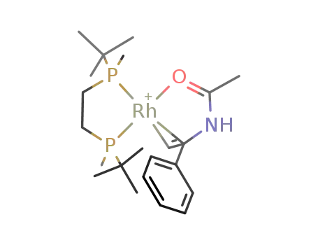 [((CH<sub>3</sub>)3C(CH<sub>3</sub>)PCH<sub>2</sub>CH<sub>2</sub>P(CH<sub>3</sub>)C(CH<sub>3</sub>)3)Rh(CH<sub>2</sub>C(C<sub>6</sub>H<sub>5</sub>)NHCOCH<sub>3</sub>)]<sup>(1+)</sup>