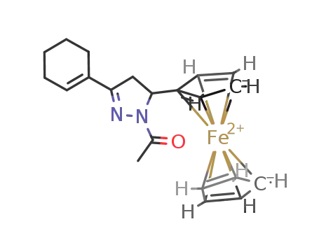 1-acetyl-3-(1-cyclohexenyl)-5-ferrocenyl-2-pyrazoline