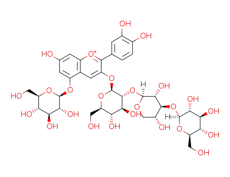 cyanidin 3-O-[2-O-(3-O-(β-D-glucopyranosyl)-β-D-xylopyranosyl)-β-D-glucopyranoside] 5-O-(β-D-glucopyarnoside)