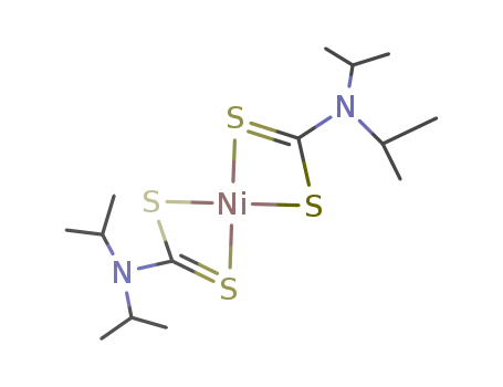 Molecular Structure of 15694-55-0 (Nickel,bis[bis(1-methylethyl)carbamodithioato-kS,kS']-, (SP-4-1)- (9CI))