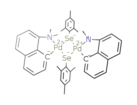di-μ-mesitylselenolatobis[(N,N-dimethylnaphthylamine-2C,N)]dipalladium(II)