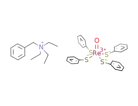 C<sub>6</sub>H<sub>5</sub>CH<sub>2</sub>N(C<sub>2</sub>H<sub>5</sub>)3<sup>(1+)</sup>*ReO(SC<sub>6</sub>H<sub>5</sub>)4<sup>(1-)</sup>=[C<sub>6</sub>H<sub>5</sub>CH<sub>2</sub>N(C<sub>2</sub>H<sub>5</sub>)3][ReO(SC<sub>6</sub>H<sub>5</sub>)4]