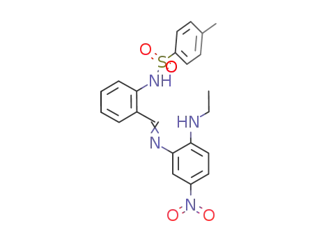 C<sub>6</sub>H<sub>3</sub>(NO<sub>2</sub>)(NHC<sub>2</sub>H<sub>5</sub>)NCHC<sub>6</sub>H<sub>4</sub>NHSO<sub>2</sub>C<sub>6</sub>H<sub>4</sub>CH<sub>3</sub>