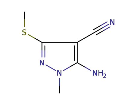 Molecular Structure of 151291-04-2 (5-amino-3-methylthio-4-cyano-1-methyl-1H pyrazole)