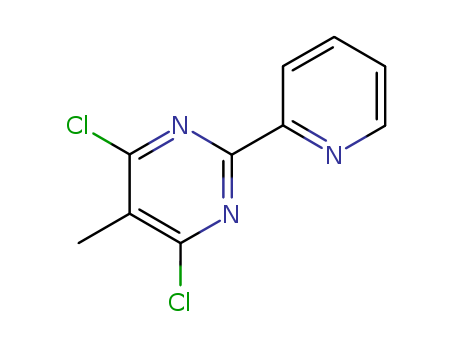 Molecular Structure of 10198-77-3 (Pyrimidine, 4,6-dichloro-5-methyl-2-(2-pyridinyl)-)