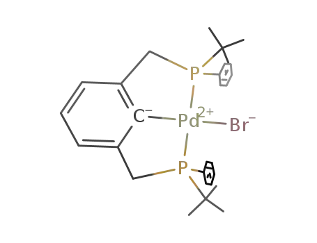 C<sub>6</sub>H<sub>3</sub>(CH<sub>2</sub>PC<sub>6</sub>H<sub>5</sub>C(CH<sub>3</sub>)3)2PdBr
