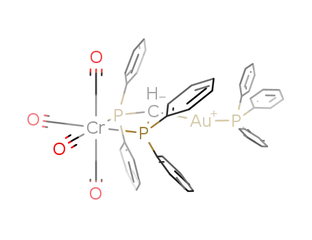 Molecular Structure of 167111-53-7 (Cr(CO)4((C<sub>6</sub>H<sub>5</sub>)2PCH(Au(P(C<sub>6</sub>H<sub>5</sub>)3))P(C<sub>6</sub>H<sub>5</sub>)2))