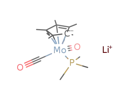 Molecular Structure of 172217-74-2 (lithium [dicarbonyl(η(5)-pentamethylcyclopentadienyl)(trimethylphosphine)molybdenum(0)])