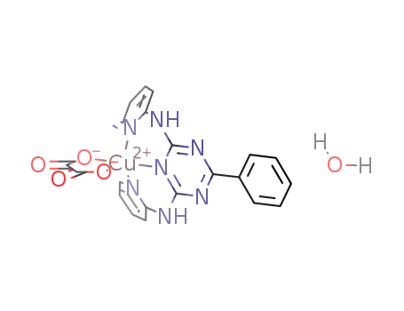 Molecular Structure of 921770-28-7 ([Cu(N,N'-di(2-pyridyl)-2,4-diamino-6-phenyl-1,3,5-triazine)(oxalate)]*H<sub>2</sub>O)