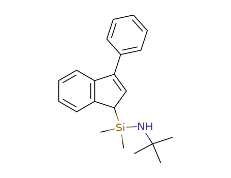 Molecular Structure of 220119-34-6 (Silanamine,
N-(1,1-dimethylethyl)-1,1-dimethyl-1-(3-phenyl-1H-inden-1-yl)-)