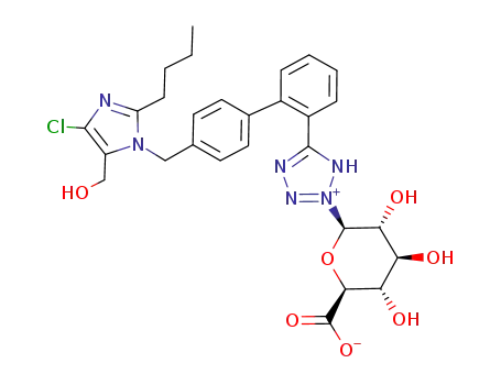 Molecular Structure of 138584-35-7 (Losartan N2-Glucuronide)