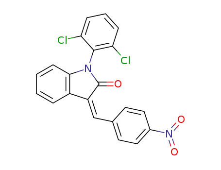 Molecular Structure of 1257095-20-7 ((Z)-3-(4-nitrobenzylidene)-1-(2,6-dichlorophenyl)indolin-2-one)