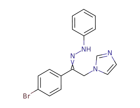 Molecular Structure of 1206880-83-2 (N-[1-(4-bromophenyl)-2-(1H-imidazol-1-yl)ethylidene]-N'-phenylhydrazine)