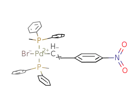 Molecular Structure of 1233923-53-9 (trans-[Pd(CHCHC<sub>6</sub>H<sub>4</sub>NO<sub>2</sub>)Br(diphenylmethylphosphine)2])