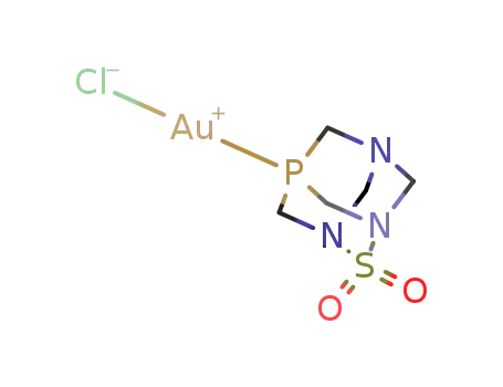 Molecular Structure of 1243627-92-0 ([AuCl(2-thia-1,3,5-triaza-7-phosphaadamantane-2,2-dioxide)])
