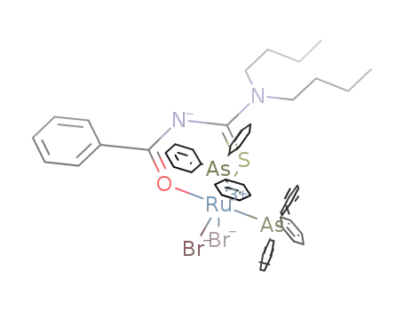 Molecular Structure of 1237084-43-3 (dibromo(N-[di(n-butyl)carbamothioyl]benzamidate)bis(triphenylarsine)ruthenium(III))