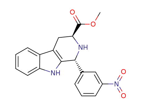 Molecular Structure of 782478-95-9 (1H-Pyrido[3,4-b]indole-3-carboxylic acid,
2,3,4,9-tetrahydro-1-(3-nitrophenyl)-, methyl ester, (1R,3S)-)